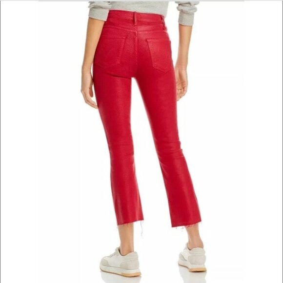Mother The Hustler Ankle Fray Jeans Size 28 Never A Dull Moment New Years Red - Picture 14 of 14
